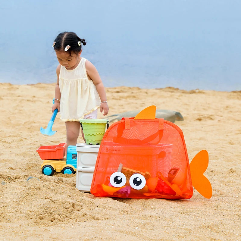 Bolsa de Playa para Niños con Diseño Big Eye – Bolso Portátil para Viajes y Juguetes (Kids Beach Bag with Cartoon Big Eye Design – Portable Travel Tote for Toys & Swimsuits)
